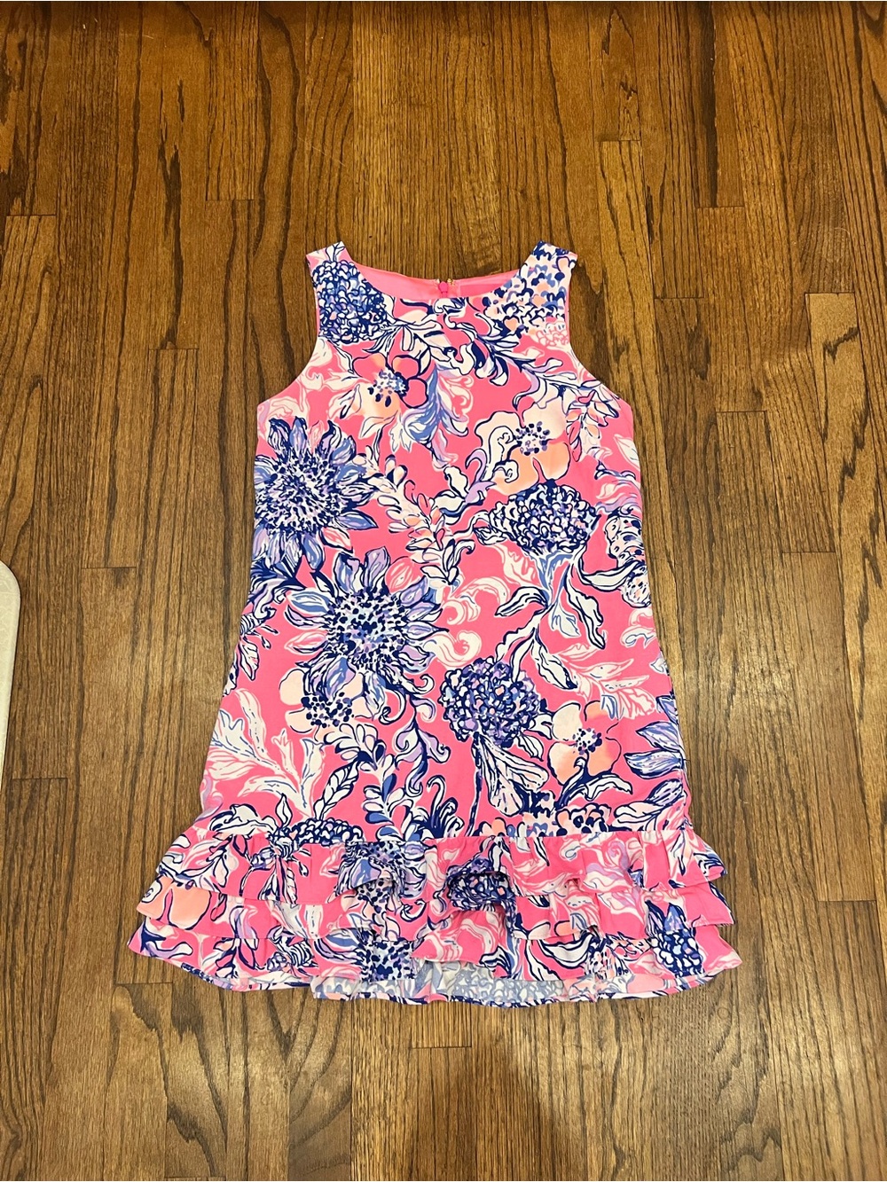Lilly Pulitzer Pink Floral Ruffle-Hem Mini Dress
